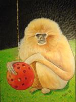 Whimsical Animals - Psychic Monkey - Oil
